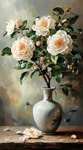 JUYIYUANFUZH Stickset Erwachsene Kreuzstich Stickpackungen Bilder 11CT BlüHende Vase 11 Kreuzstich Set FüR AnfäNger Basteln Erwachsene40×50Cm von JUYIYUANFUZH