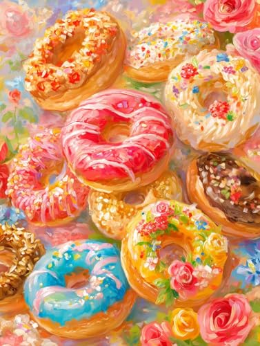 JUYIYUANFUZH Stickset Erwachsene Kreuzstich Stickpackungen Bilder 11CT Donut C Kreuzstich Set FüR AnfäNger Basteln Erwachsene40×50Cm von JUYIYUANFUZH