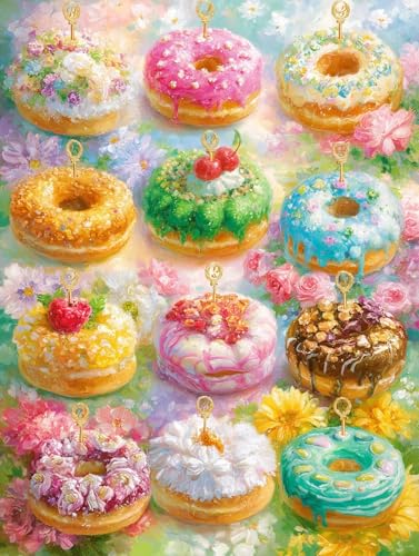 JUYIYUANFUZH Stickset Erwachsene Kreuzstich Stickpackungen Bilder 11CT Donut E Kreuzstich Set FüR AnfäNger Basteln Erwachsene40×50Cm von JUYIYUANFUZH