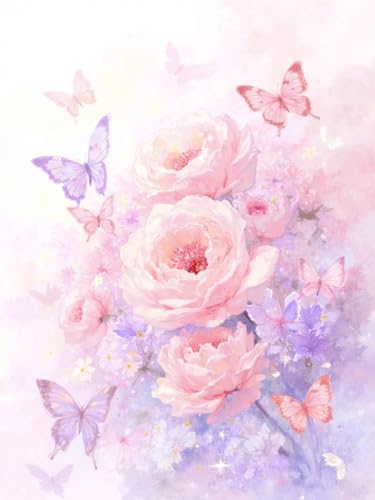 JUYIYUANFUZH Stickset Erwachsene Kreuzstich Stickpackungen Bilder 11CT Romantische Blumen 17 Kreuzstich Set FüR AnfäNger Basteln Erwachsene40×50Cm von JUYIYUANFUZH