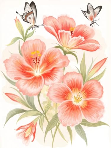 JUYIYUANFUZH Stickset Erwachsene Kreuzstich Stickpackungen Bilder 11CT Romantische Blumen 34 Kreuzstich Set FüR AnfäNger Basteln Erwachsene40×50Cm von JUYIYUANFUZH