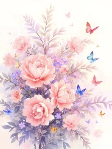 JUYIYUANFUZH Stickset Erwachsene Kreuzstich Stickpackungen Bilder 11CT Romantische Blumen 43 Kreuzstich Set FüR AnfäNger Basteln Erwachsene40×50Cm von JUYIYUANFUZH
