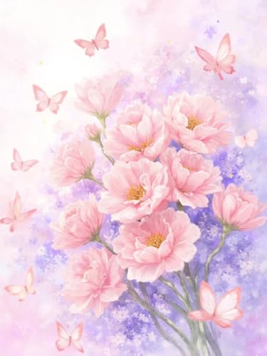 JUYIYUANFUZH Stickset Erwachsene Kreuzstich Stickpackungen Bilder 11CT Romantische Blumen 8 Kreuzstich Set FüR AnfäNger Basteln Erwachsene40×50Cm von JUYIYUANFUZH