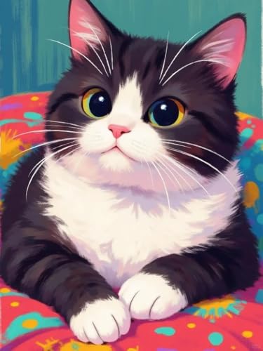 JUYIYUANFUZH Stickset Erwachsene Kreuzstich Stickpackungen Bilder 11CT SüßE Katze A Kreuzstich Set FüR AnfäNger Basteln Erwachsene40×50Cm von JUYIYUANFUZH