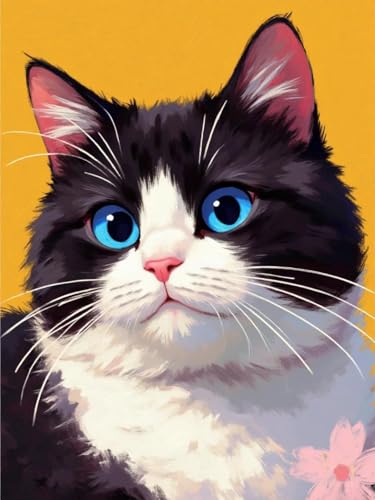 JUYIYUANFUZH Stickset Erwachsene Kreuzstich Stickpackungen Bilder 11CT SüßE Katze B Kreuzstich Set FüR AnfäNger Basteln Erwachsene40×50Cm von JUYIYUANFUZH