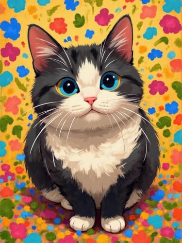 JUYIYUANFUZH Stickset Erwachsene Kreuzstich Stickpackungen Bilder 11CT SüßE Katze B Kreuzstich Set FüR AnfäNger Basteln Erwachsene40×50Cm von JUYIYUANFUZH