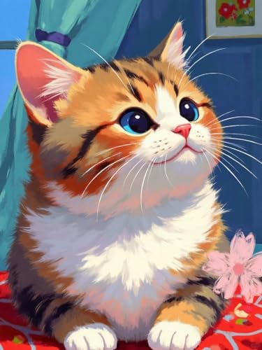 JUYIYUANFUZH Stickset Erwachsene Kreuzstich Stickpackungen Bilder 11CT SüßE Katze C Kreuzstich Set FüR AnfäNger Basteln Erwachsene40×50Cm von JUYIYUANFUZH