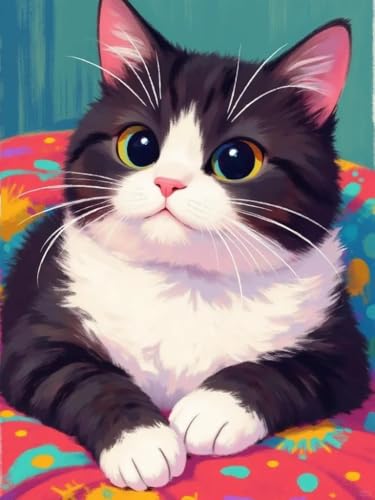 JUYIYUANFUZH Stickset Erwachsene Kreuzstich Stickpackungen Bilder 11CT SüßE Katze D Kreuzstich Set FüR AnfäNger Basteln Erwachsene40×50Cm von JUYIYUANFUZH