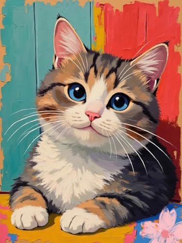 JUYIYUANFUZH Stickset Erwachsene Kreuzstich Stickpackungen Bilder 11CT SüßE Katze D Kreuzstich Set FüR AnfäNger Basteln Erwachsene40×50Cm von JUYIYUANFUZH