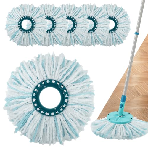 6 Stück Ersatzkopf für Leifheit Clean Twist Disc Mop,Leifheit Bodenwischer Ersatzbezug,Leifheit 52104 Wischer Ersatzteile，Wischmopp Rund Bodenwischer Ersatzteile(Leifheit Twist Disc Mop) von JUYLTOOL