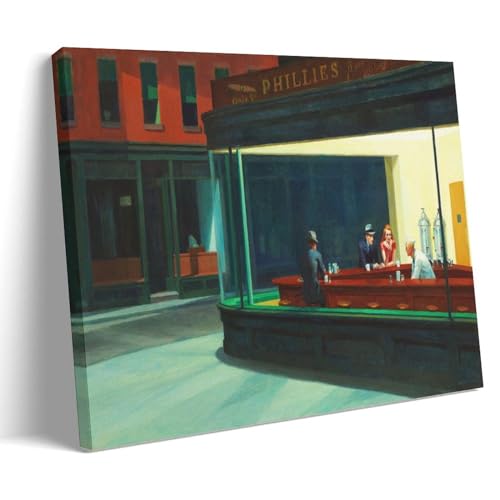 JUYOZ Edward Hopper Malerwerke (Nighthawks) Poster, Leinwandbild, Wandkunst, dekoratives Bild, Drucke, moderne Dekoration, 40 x 60 cm von JUYOZ