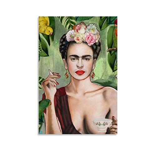JUYT Kunstdruck auf Leinwand, Motiv: Frida Kahlo Con Amigos, 40 x 60 cm von JUYT