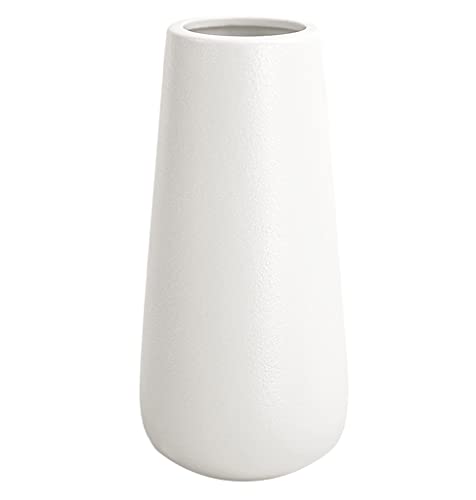 Vase Weiß 28 cm Hoch, Blumenvasen Modern aus Keramik für Tischdeko Innenbereich, Deko Vasen für Pampasgras von JUZAI