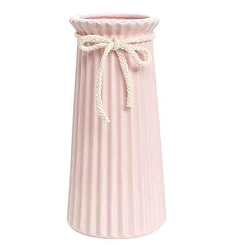 Vase Rosa 19 cm Hoch, Blumenvasen Modern aus Keramik für Tischdeko Innenbereich, Deko Vasen für Pampasgras Vase Rosa 19 cm Hoch, Blumenvasen Modern aus Keramik für Tischdeko Innenbereich, Deko Vasen für Pampasgras von JUZAI