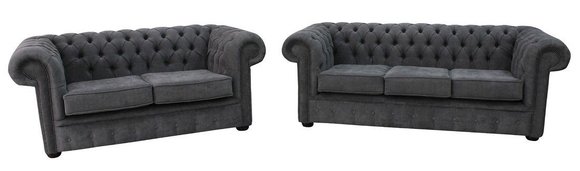 Chesterfield Couch Polster Sofas Sofa Couchen Leder Sofagarnitur 3+2 von JV Model