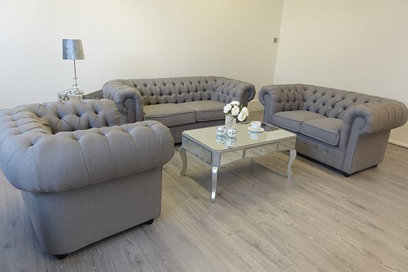 Chesterfield Couch Polster Sofas Sofa Couchen Leder Sofagarnitur von JV Model