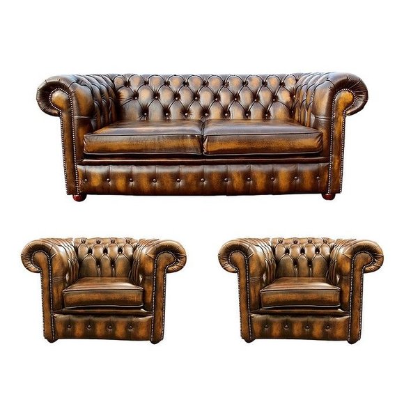 Chesterfield Ledersofa 2+1+1 Textil Couch Stoff Polster Sofa Garnitur Chesterfield Ledersofa 2+1+1 Textil Couch Stoff Polster Sofa Garnitur von JV Model