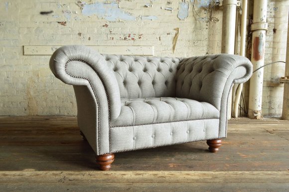 Chesterfield Sessel Fernseh Design Polster Sofa Couch Chesterfield Textil von JV Model