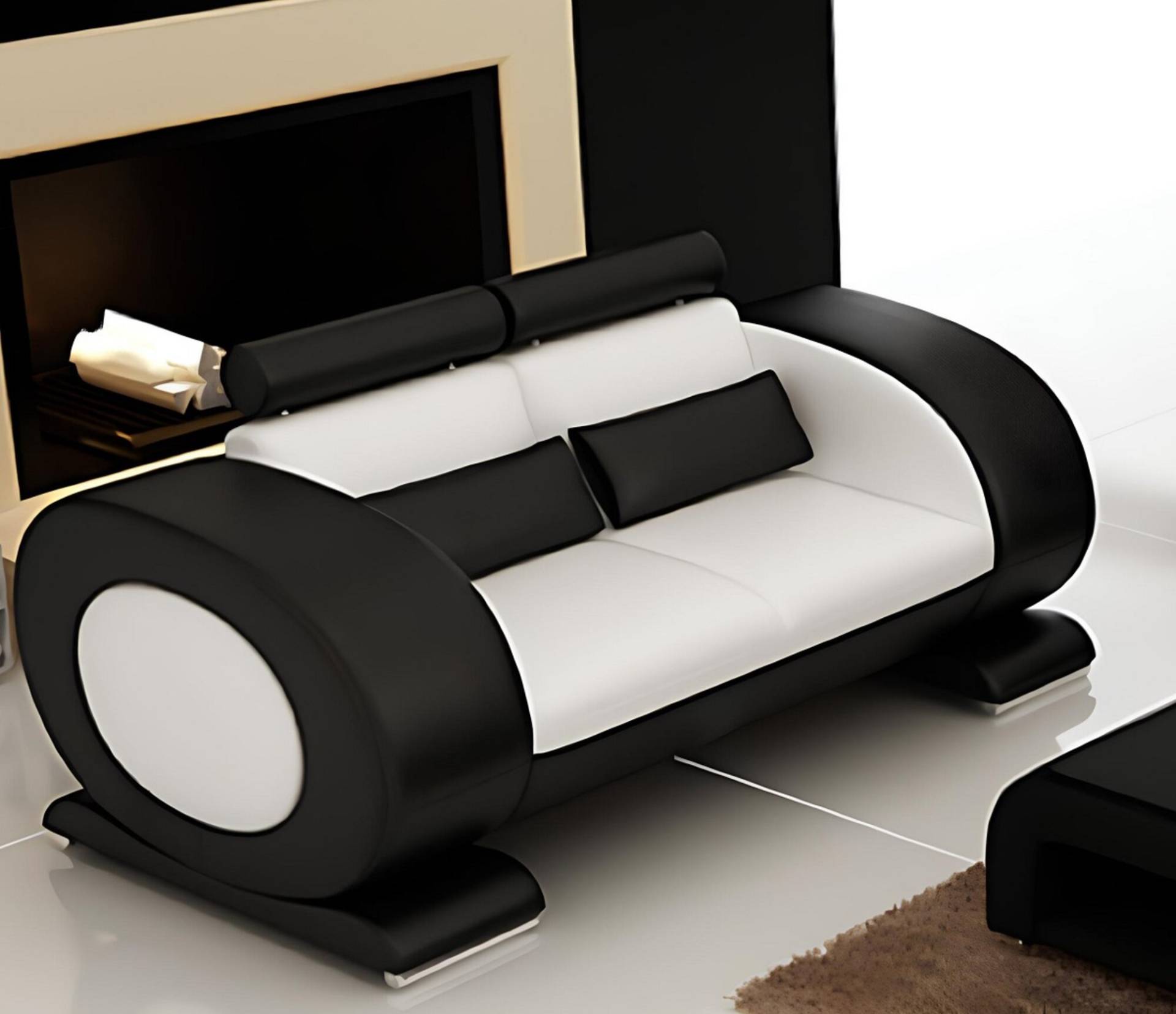 2-Sitzer Ledersofa mit Hocker – Modernes Design Sofa Set R7004D Sofort 2-Sitzer Ledersofa mit Hocker – Modernes Design Sofa Set R7004D Sofort von JV Moebel