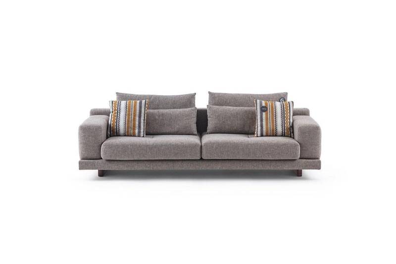 3-Sitzer Modern Stil Designer Wohnzimmer Stoffsofa mit Kissen Rückenkissen von JV Möbel