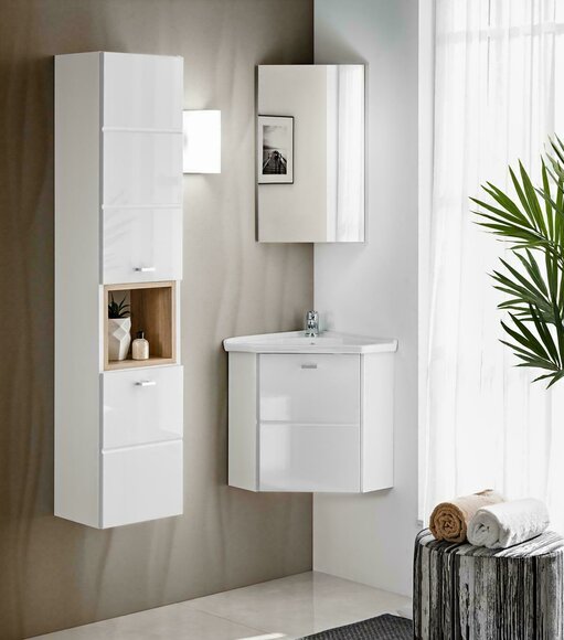 3-tlg. Waschplatz Badmöbel Badezimmer Set Waschtisch Waschbecken von JV Möbel
