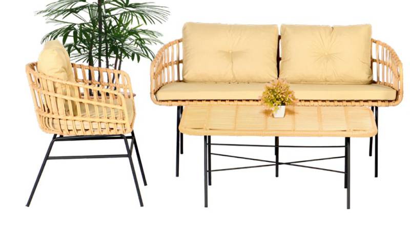 3tlg Garten Möbel Set Sofagarnitur Tisch Sessel Veranda Sitzgruppen Esstisch Neu 3tlg Garten Möbel Set Sofagarnitur Tisch Sessel Veranda Sitzgruppen Esstisch Neu von JV Möbel