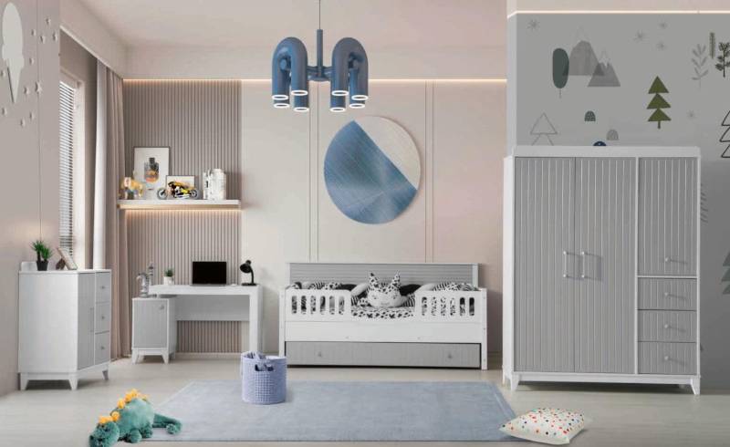 4tlg. Kinderzimmer Ensemble: Komplettmöbel-Set für perfekte Einrichtung von JV Möbel