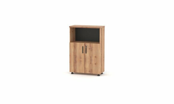 Aktenschrank Rechteck Form Braun Schwarz Zweifarbig Regal Arbeitszimmer von JV Moebel