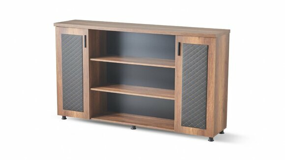 Aktenschrank Sideboard Braun Schwarz Zweifarbig Modern Arbeitszimmer von JV Moebel