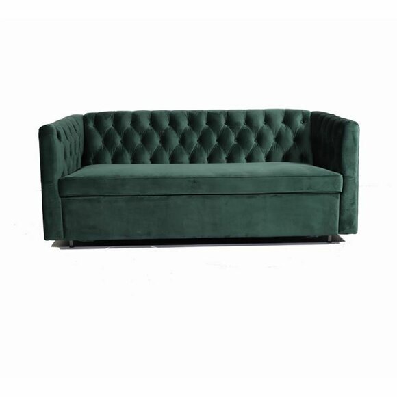 American Style Chesterfield Sofa Couch Leder Polster Dreisitzer Grün von JV Möbel