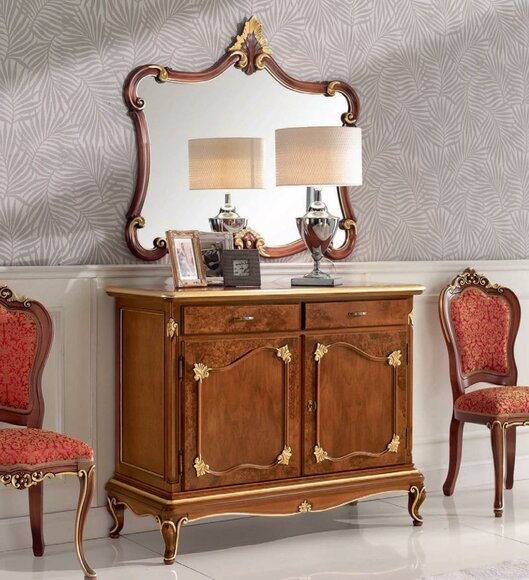 Anrichte Kommode Spiegel Kommode Schubladen Holz Art Deco Luxus Design Set 2tlg von JV Möbel