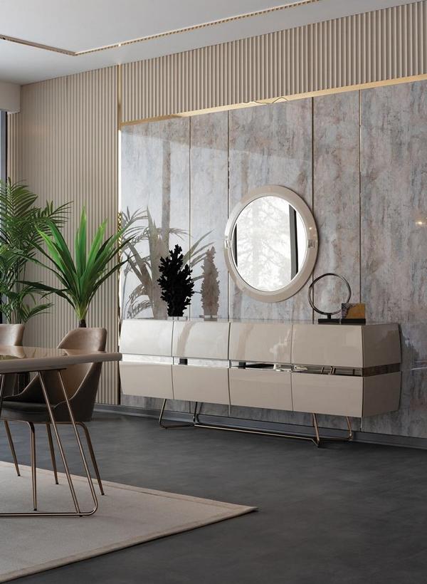 Anrichte Konsole Sideboard Kommode Wohnzimmerschrank Spiegel Hochglanz von JV Möbel
