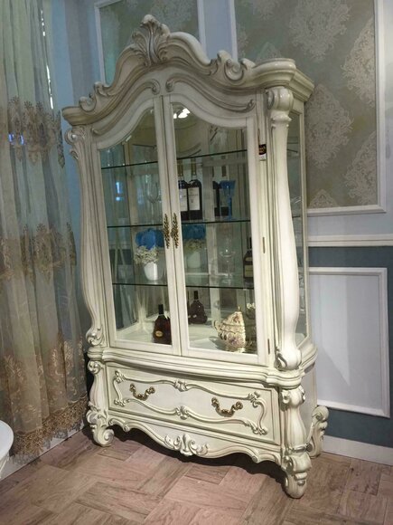 Anrichte Luxus Schaufenster Vitrine Glas Schrank Antik Stil Barock Rokoko von JV Möbel
