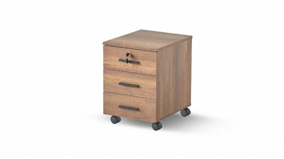 Arbeitszimmer Kommode Braun Schubladen Einfarbig Modern Design Rollen von JV Moebel
