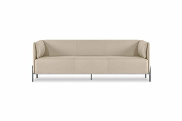 Arbeitszimmer-Set 3-Sitzer Sofa Beige Modern Design Wohnzimmer Kissen von JV Moebel