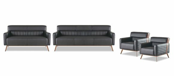 Arbetiszimmer-Set 4tlg 3-Sitzer 2-Sitzer mit Sessel Modern Desgin Stil von JV Moebel