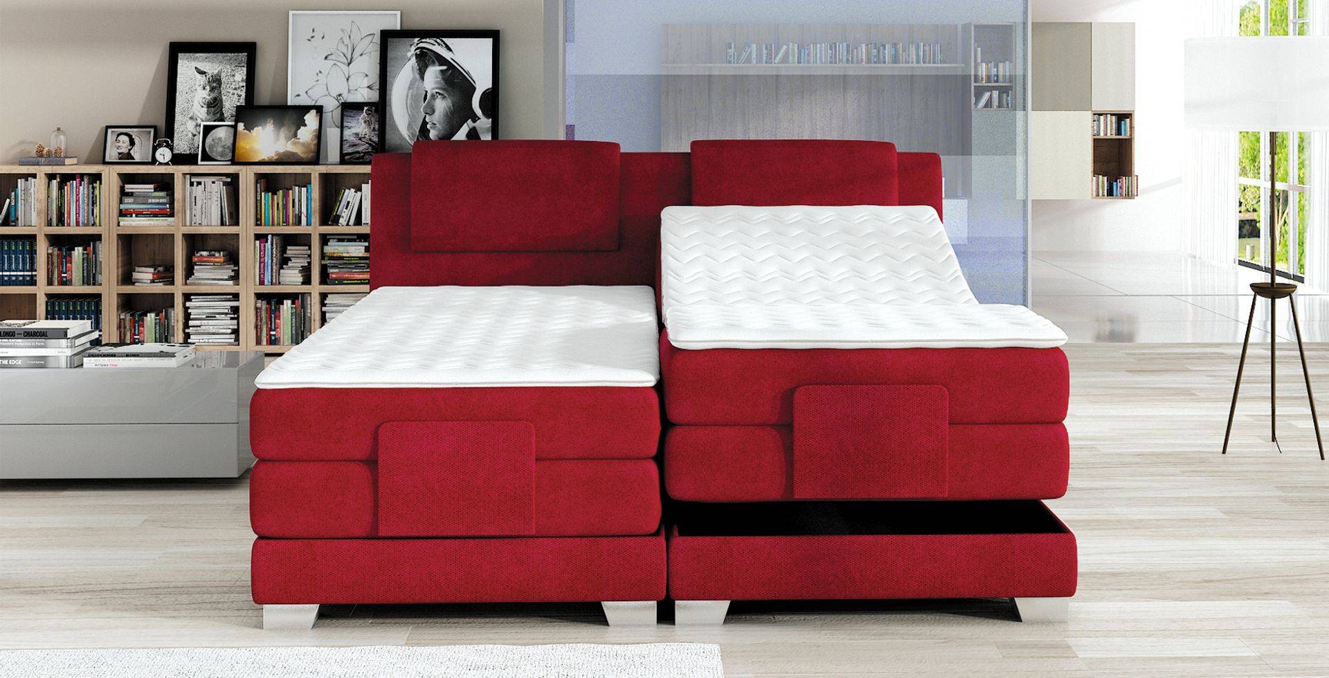 BOXSPRINGBETT DESIGN BETT TOPPER FEDERKERN DOPPELBETT POLSTERBETT ELEKTRISCH von JV Möbel