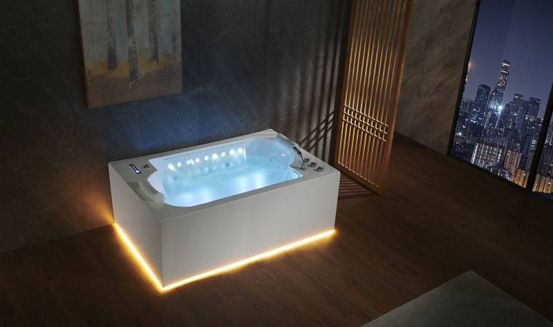 Badewanne Wanne Indoor Whirlpool Badewanne Spa Wanne LED 180x120 von JV Möbel