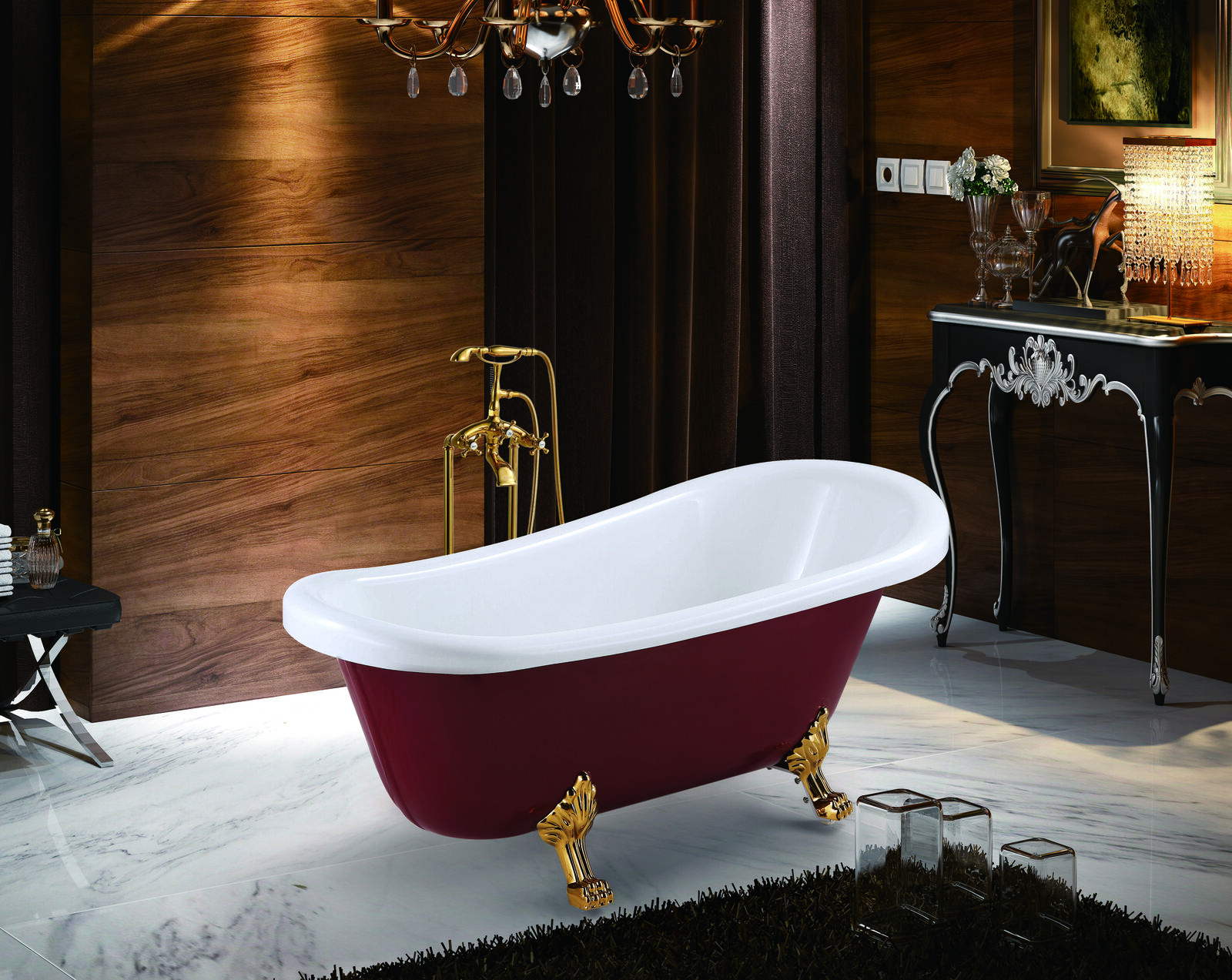 Badewanne Wanne Standbadewanne Freistehende Rot Moderne Bad Badezimmer Badewanne Wanne Standbadewanne Freistehende Rot Moderne Bad Badezimmer von JV Möbel