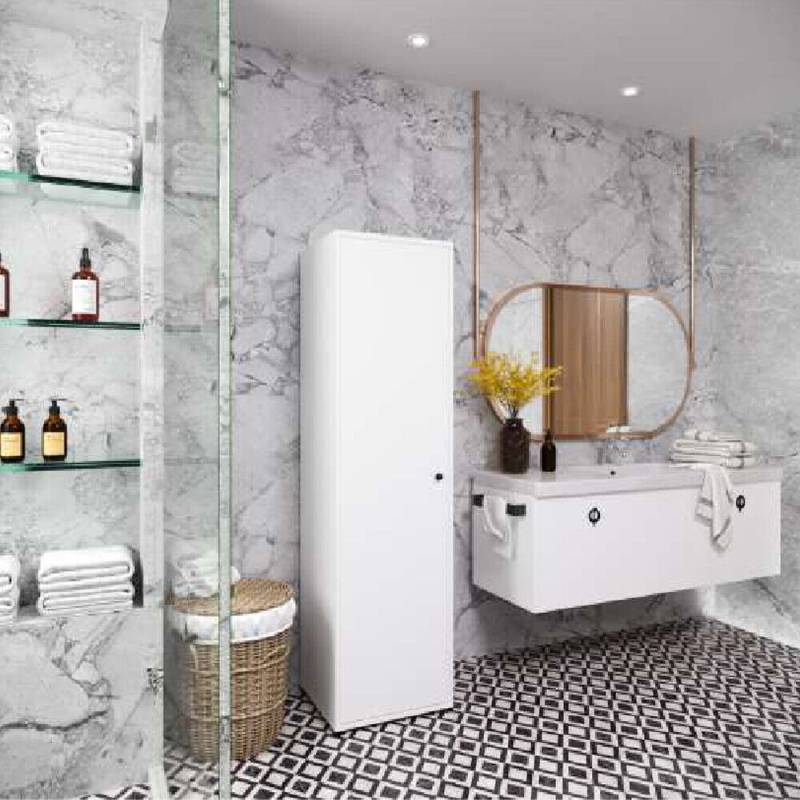 Badezimmer Badschrank Modern Design Mit Regalen Weiß Rechteckig Modern von JV Möbel