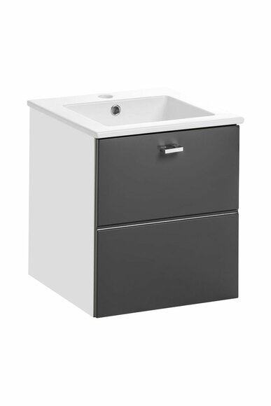 Badmöbel Set 40cm Waschbecken mit Unterschrank Waschtisch Schublade von JV Möbel