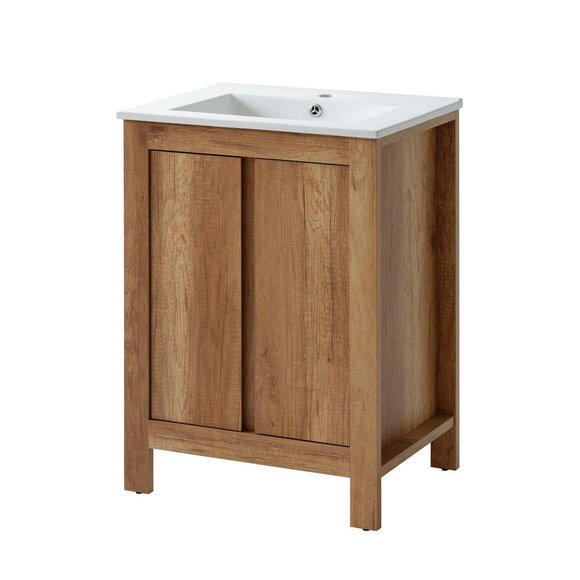 Badmöbel Set 60cm Waschbecken mit Unterschrank Waschtisch Schublade von JV Möbel