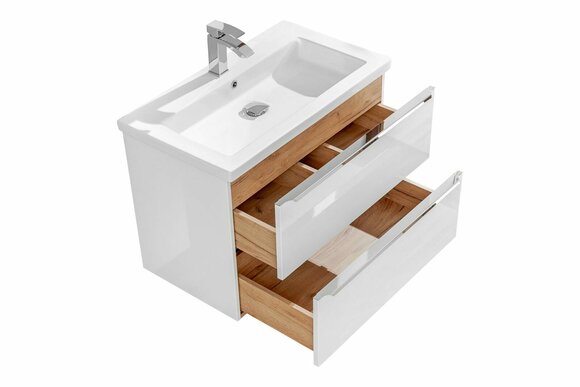Badmöbel Set 80cm Waschbecken mit Unterschrank Waschtisch Schublade von JV Möbel