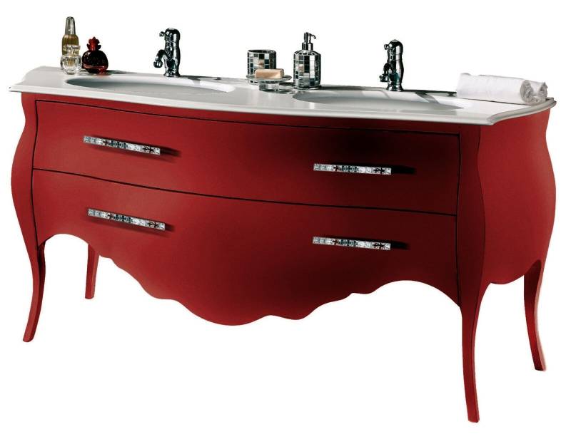 Badmöbel Unterschrank Badschrank Rot 175cm Schrank Badezimmermöbel Hänge Bad Neu von JV Möbel