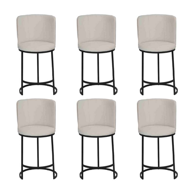 Barhocker 6x Barstuhl stilvoll Barmöbel Sitzhocker Design Stahlfüße neu von JV Möbel