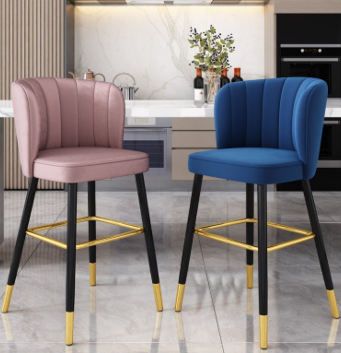 Barhocker Barstuhl Blau Samt Design Barstühle Bar Hocker Stühle Neu von JV Möbel