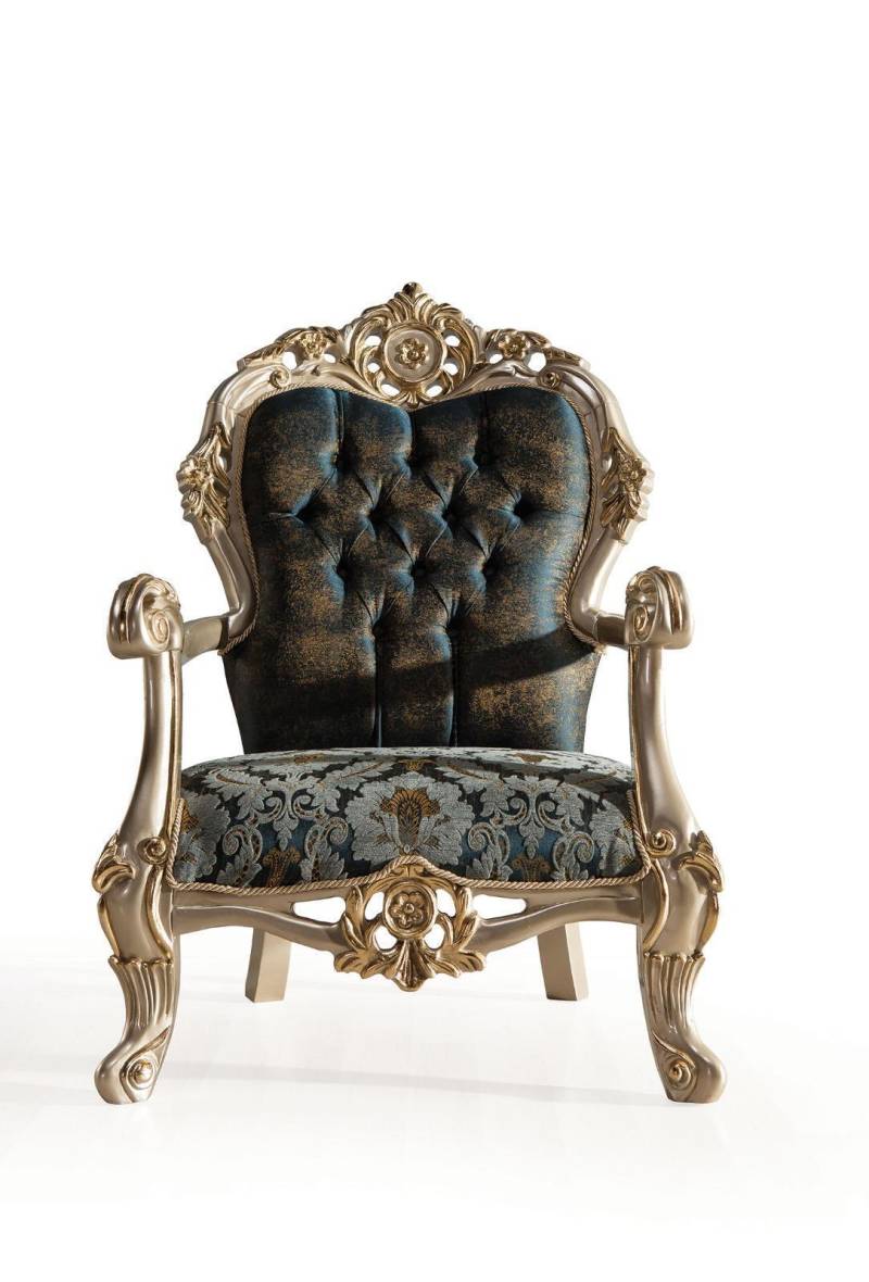 Barock Sessel Chesterfield Ohrensessel Klassischer Einsitzer Sofa Couch von JV Möbel