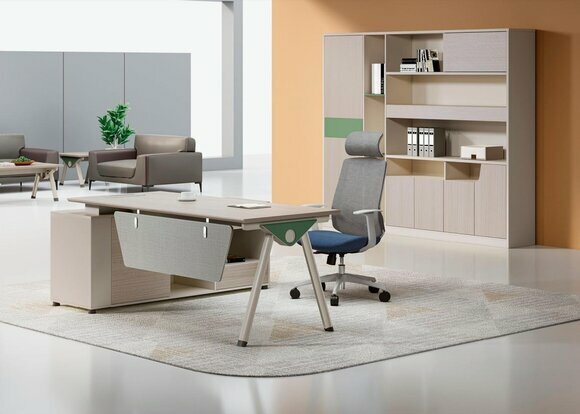 Beiger Arbeitstisch Designer Büro Schreibtisch Luxuriöse Holz Möbel von JV Moebel
