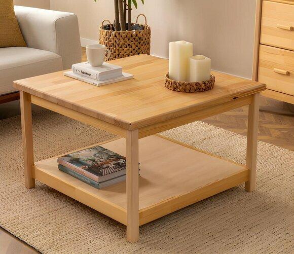 Beiger Holz Couchtisch Moderner Wohnzimmer Kaffeetisch Designer Möbel von JV Moebel