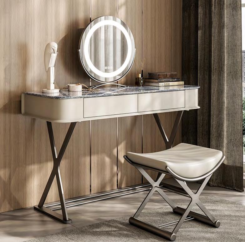 Beiger Schminktisch Design Schlafzimmer Möbel Luxus Holz Schminktische von JV Möbel
